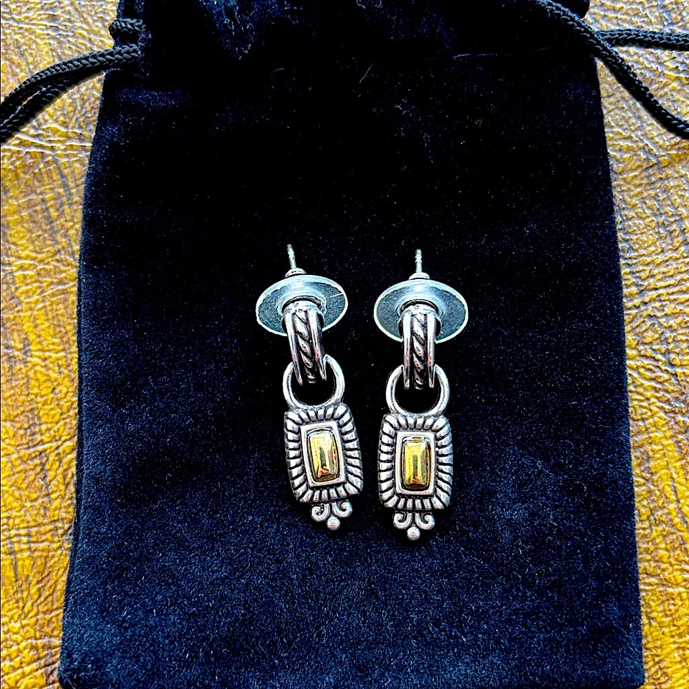 Brighten like new Silver and Gold two-tone Earrings
